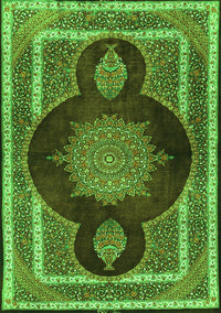 Medallion Green Traditional Rug, tr4824grn