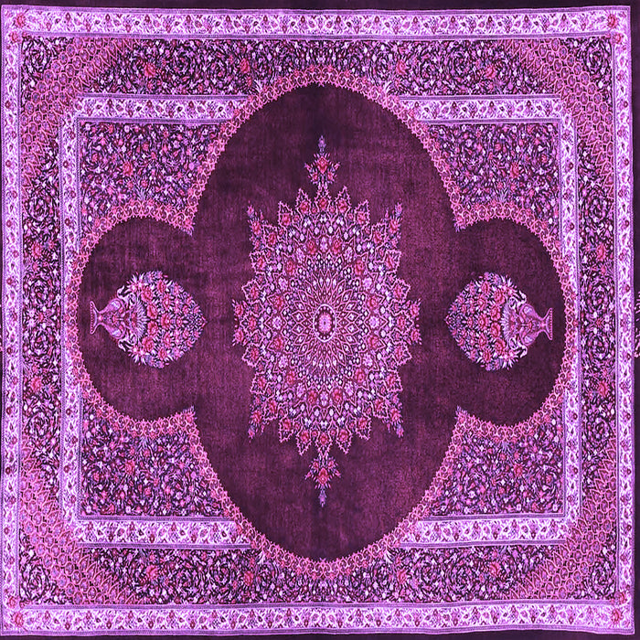 Square Medallion Purple Traditional Rug, tr4824pur