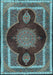 Medallion Light Blue Traditional Rug, tr4824lblu