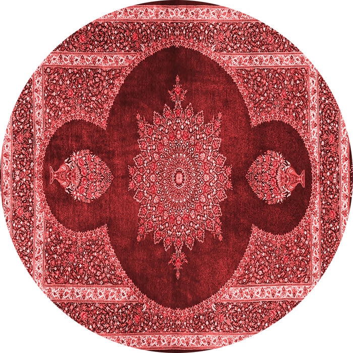 Machine Washable Medallion Red Traditional Rug, wshtr4824red