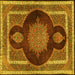 Square Medallion Yellow Traditional Rug, tr4824yw