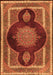 Serging Thickness of Machine Washable Medallion Orange Traditional Area Rugs, wshtr4824org