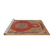 Sideview of Machine Washable Traditional Sand Brown Rug, wshtr4825