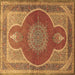 Square Medallion Brown Traditional Rug, tr4825brn