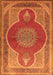 Medallion Orange Traditional Rug, tr4825org