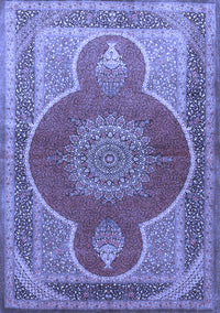 Medallion Blue Traditional Rug, tr4825blu