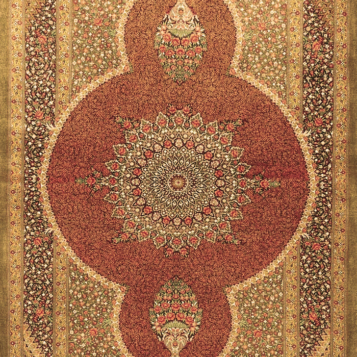 Medallion Brown Traditional Rug, tr4825brn