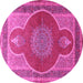 Round Medallion Pink Traditional Rug, tr4825pnk