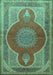 Medallion Turquoise Traditional Rug, tr4825turq