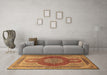 Machine Washable Medallion Brown Traditional Rug in a Living Room,, wshtr4825brn