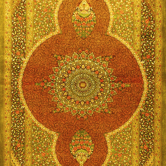 Medallion Yellow Traditional Rug, tr4825yw