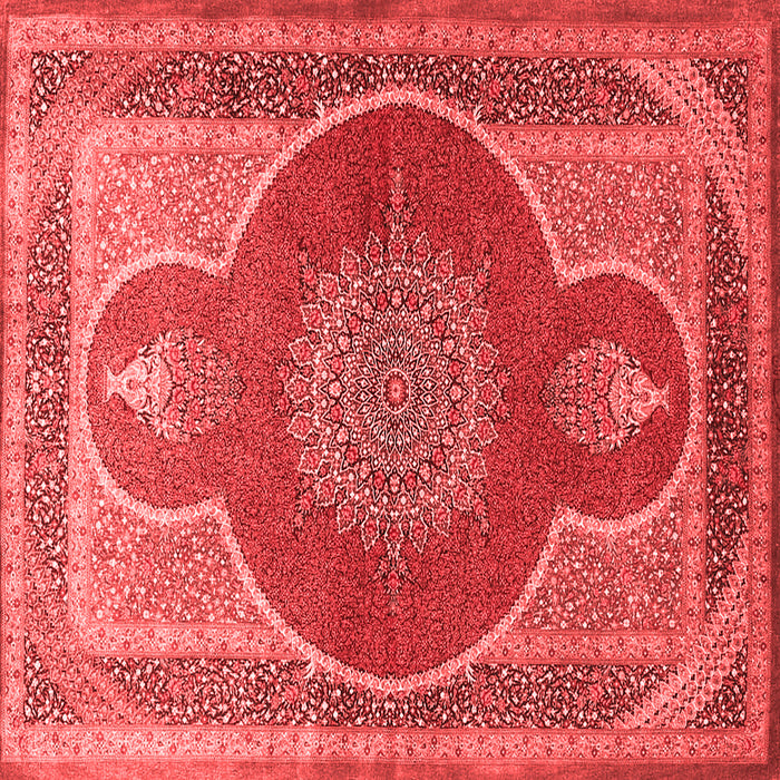 Machine Washable Medallion Red Traditional Rug, wshtr4825red