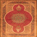 Serging Thickness of Medallion Orange Traditional Rug, tr4825org