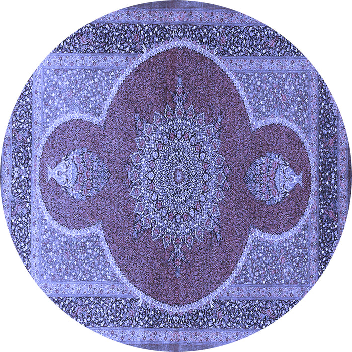 Round Medallion Blue Traditional Rug, tr4825blu