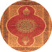 Square Medallion Orange Traditional Rug, tr4825org