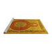 Sideview of Machine Washable Medallion Yellow Traditional Rug, wshtr4825yw