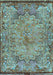 Machine Washable Persian Light Blue Traditional Rug, wshtr4826lblu