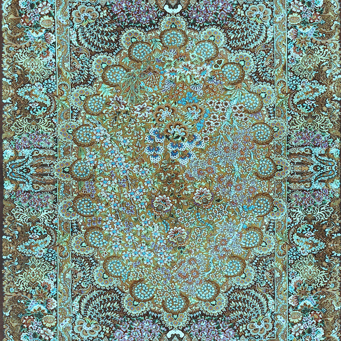 Machine Washable Persian Light Blue Traditional Rug, wshtr4826lblu
