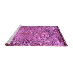 Sideview of Machine Washable Persian Purple Traditional Area Rugs, wshtr4826pur