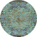 Round Persian Light Blue Traditional Rug, tr4826lblu