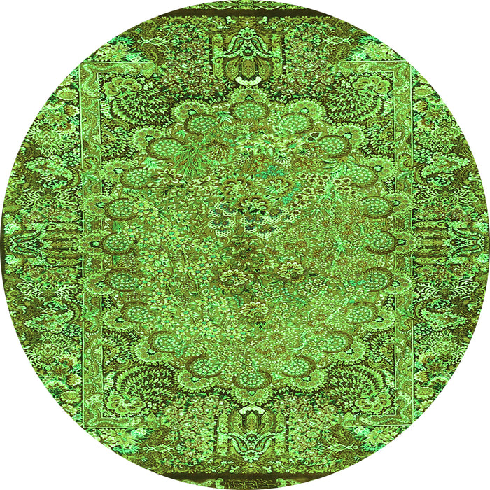 Square Persian Green Traditional Rug, tr4826grn