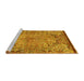 Sideview of Machine Washable Persian Yellow Traditional Rug, wshtr4826yw