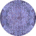 Round Persian Blue Traditional Rug, tr4826blu