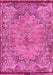 Machine Washable Persian Pink Traditional Rug, wshtr4826pnk