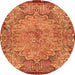 Square Persian Orange Traditional Rug, tr4826org