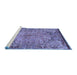 Sideview of Machine Washable Persian Blue Traditional Rug, wshtr4826blu