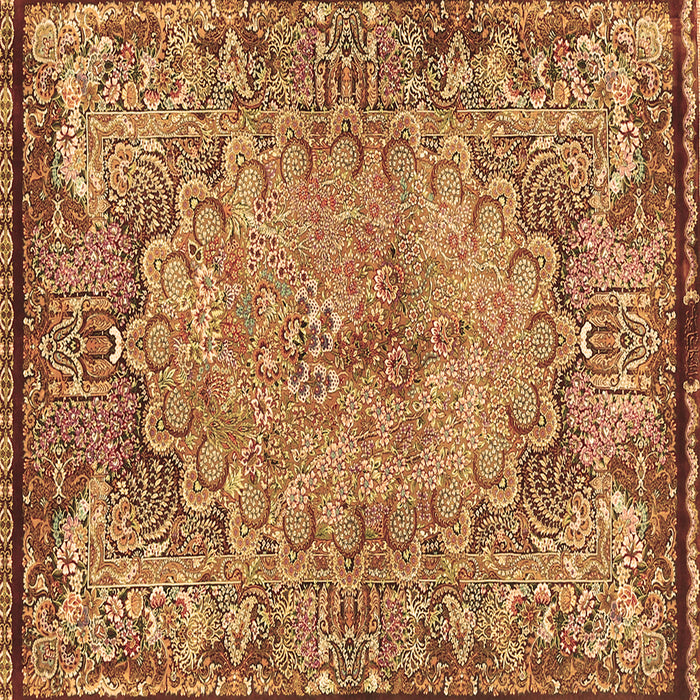 Square Persian Brown Traditional Rug, tr4826brn