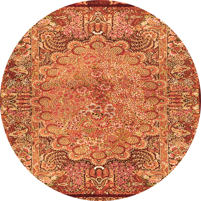 Machine Washable Persian Orange Traditional Area Rugs, wshtr4826org