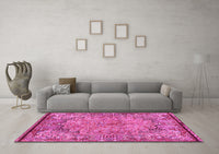 Machine Washable Persian Pink Traditional Rug, wshtr4826pnk