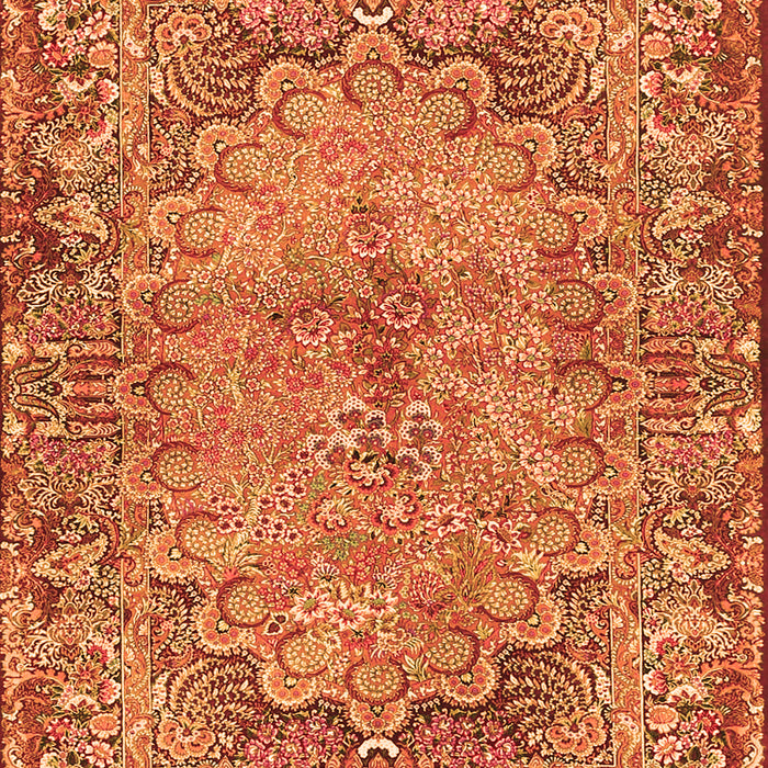 Serging Thickness of Machine Washable Persian Orange Traditional Area Rugs, wshtr4826org