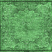 Square Machine Washable Persian Emerald Green Traditional Area Rugs, wshtr4826emgrn