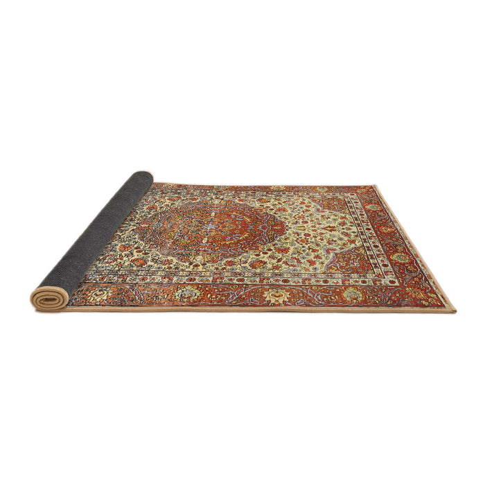 Sideview of Traditional Mahogany Brown Medallion Rug, tr4827