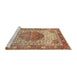 Sideview of Machine Washable Traditional Mahogany Brown Rug, wshtr4827