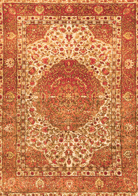 Medallion Orange Traditional Rug, tr4827org