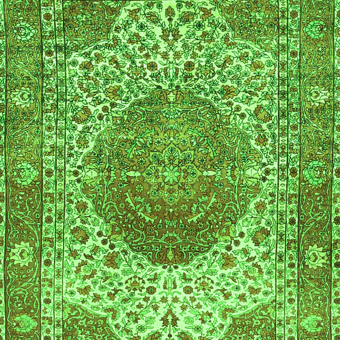 Serging Thickness of Machine Washable Medallion Green Traditional Area Rugs, wshtr4827grn