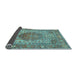 Sideview of Medallion Light Blue Traditional Rug, tr4827lblu