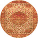 Square Medallion Orange Traditional Rug, tr4827org