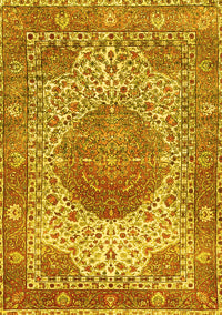 Medallion Yellow Traditional Rug, tr4827yw