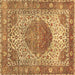 Square Medallion Brown Traditional Rug, tr4827brn