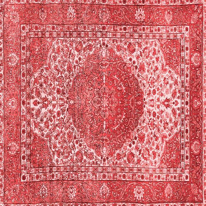 Machine Washable Medallion Red Traditional Rug, wshtr4827red