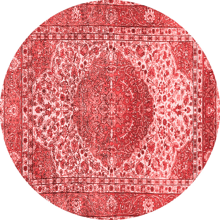 Machine Washable Medallion Red Traditional Rug, wshtr4827red