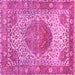 Square Medallion Pink Traditional Rug, tr4827pnk