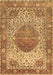 Machine Washable Medallion Brown Traditional Rug, wshtr4827brn