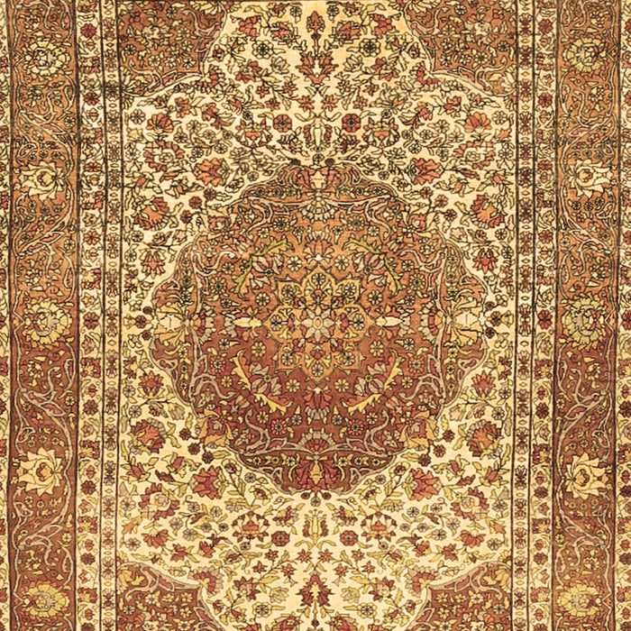 Machine Washable Medallion Brown Traditional Rug, wshtr4827brn