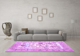 Machine Washable Animal Purple Traditional Area Rugs in a Living Room, wshtr4828pur