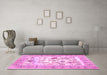 Machine Washable Animal Pink Traditional Rug in a Living Room, wshtr4828pnk